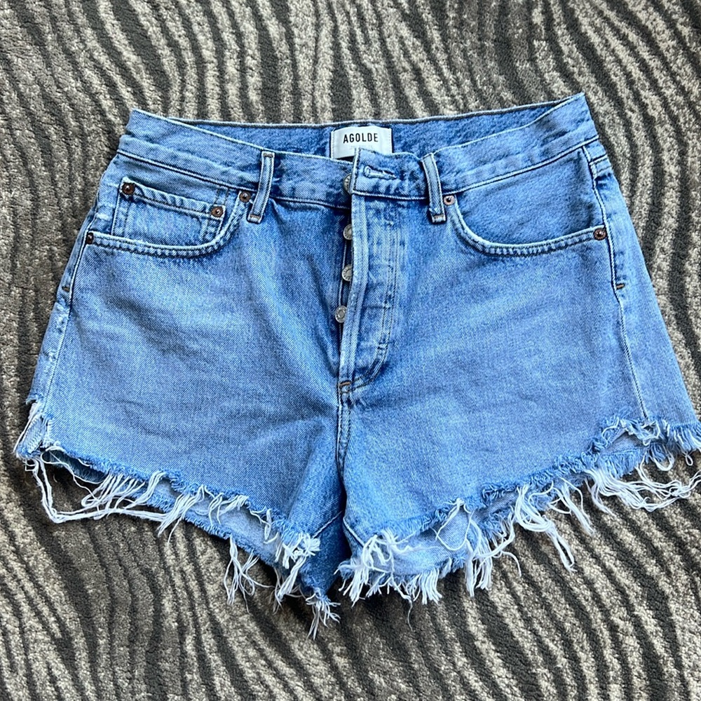 AGOLDE Parker button-fly denim shorts size 27